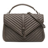 Saint Laurent Large Chevron Sheepskin Monogram College Bag Secondhand