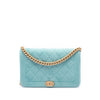 Chanel Quilted Velvet Boy Wallet On Chain Secondhand
