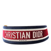 Dior Leather and Embroidered Canvas Wide Belt Secondhand