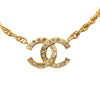 Chanel CC Gold Plated and Strass Pendant Necklace Secondhand