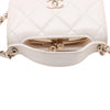 Chanel Mini CC Quilted Lambskin Kiss Lock Frame Top Handle Clutch with Chain Secondhand