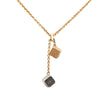 Louis Vuitton Gold Plated and Silver Plated Crystal Luckygram Game On Dice Pendant Necklace Secondhand
