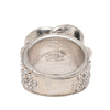 Chanel CC Brass and Strass Enamel Camellia Ring Secondhand