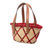 LOEWE Small Raffia Animal Embroidered Anagram Basket Tote Secondhand