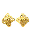 Chanel CC Gold Plated Diamond Clip On Earrings Secondhand