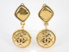 Chanel Clover Round Clip-On Earrings Metal