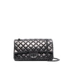 Chanel Metallic Grey Quilted Leather Shoulder Bag - 2000s Second hand