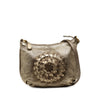 Secondhand Bottega Veneta Metallic Intrecciato Trimmed Cervo Deerskin Illusion Shoulder Bag