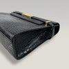 Secondhand Saint Laurent Manhattan Medium Croc-Embossed Leather Shoulder Bag in Dark Green with Gold Hardware-'20s
