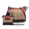 Secondhand Burberry Mini Mega Check Canvas Ashby Tassel Bucket Bag