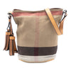 Secondhand Burberry Mini Mega Check Canvas Ashby Tassel Bucket Bag