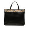 Secondhand Burberry Nova Check Canvas Trimmed Leather Satchel