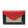 Secondhand Celine Large Tricolor Leather Pocket Envelope Flap on Chain