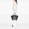 Secondhand Celine Mini Tricolor Calfskin and Nubuck Luggage Tote