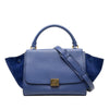 Secondhand Celine Small Drummed Calfskin and Suede Trapeze Satchel
