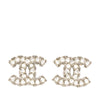 Secondhand Chanel CC Brass Strass Push Back Earrings