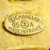 Secondhand Chanel CC Gold Plated and Enamel Button Clip On Earrings