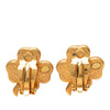Secondhand Chanel CC Gold Plated Enamel Clover Clip On Earrings