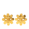Secondhand Chanel CC Gold Plated Flower Clip On Earrings