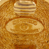 Secondhand Chanel CC Gold Plated Quilted Round Clip On Earrings