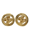 Secondhand Chanel CC Gold Plated Round Clip On Earrings