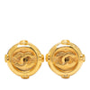 Secondhand Chanel CC Gold Plated Round Clip On Earrings