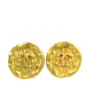 Secondhand Chanel CC Gold Plated Round Clip On Earrings
