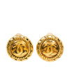 Secondhand Chanel CC Gold Plated Round Clip On Earrings