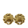 Secondhand Chanel CC Gold Plated Strass Round Clip On Earrings