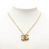 Secondhand Chanel CC Gold Plated Studded Pendant Necklace