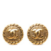 Secondhand Chanel CC Gold Plated Sunburst Round Clip On Earrings
