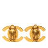 Secondhand Chanel CC Gold Plated Turn Lock Clip On Earrings