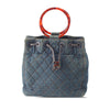 Secondhand Chanel CC Quilted Denim Resin Ring Handle Bucket Bag
