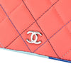 Secondhand Chanel CC Quilted Lambskin Multicolor Border Full Flap Wallet on Chain