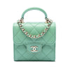 Secondhand Chanel CC Quilted Lambskin Top Handle Flap Coin Purse with Chain