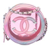 Secondhand Chanel PVC and Lambskin CC Filigree Round Clutch with Chain