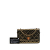 Secondhand Chanel Quilted Iridescent Lambskin Tartan Button Wallet On Chain