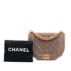 Secondhand Chanel Small Quilted Velvet Boy Messenger Bag
