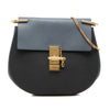 Secondhand Chloé Small Bicolor Smooth and Grained Calfskin Drew Crossbody