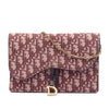 Secondhand Dior Oblique Canvas Saddle Wallet On Chain