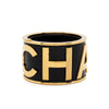 Secondhand Chanel Black and Gold Logoed Bracelet - '90s
