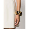 Secondhand Chanel Black and Gold Logoed Bracelet - '90s