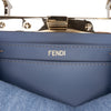 Secondhand Fendi Petite Embroidered Denim Peekaboo ISeeU Satchel