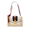Secondhand Gucci Small Studded and Pearl Embellished Calfskin Web Sylvie Satchel