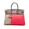 Secondhand Hermès Tricolor Clemence and Swift Birkin Cascade Retourne 35