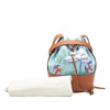 Secondhand LOEWE Paulas Ibiza Small Canvas Mermaid Print Balloon Drawstring Bucket Bag