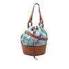 Secondhand LOEWE Paulas Ibiza Small Canvas Mermaid Print Balloon Drawstring Bucket Bag