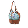 Secondhand LOEWE Paulas Ibiza Small Canvas Mermaid Print Balloon Drawstring Bucket Bag