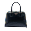 Secondhand Prada Bicolor Saffiano Vernice Pyramid Frame Handbag