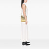 Secondhand Prada Metallic Leather Double Flap Turn Lock Satchel